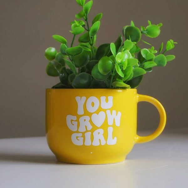 You Grow Girl  | Ceramic Wall Planter | Table Accessory | Personalised Gift | Home Decor